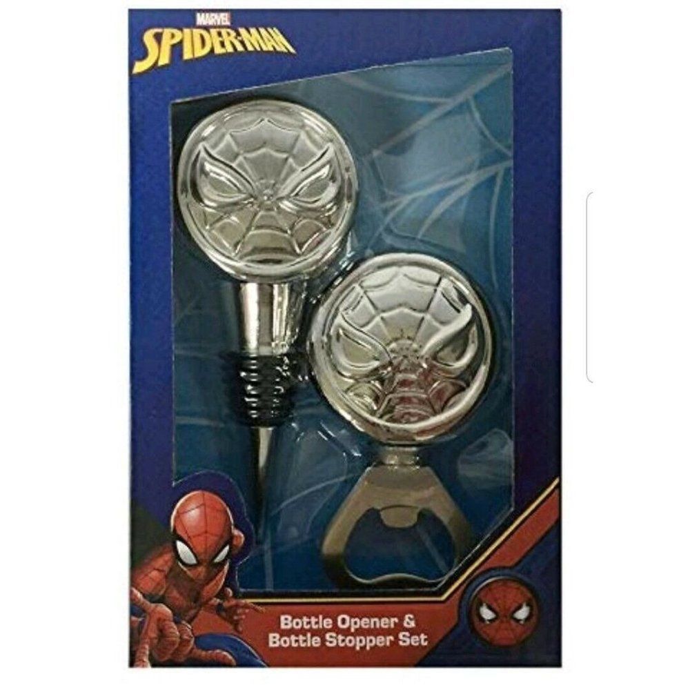 Spiderman Bottle Opener and Stopper Marvel Set New In The Box Gift Set